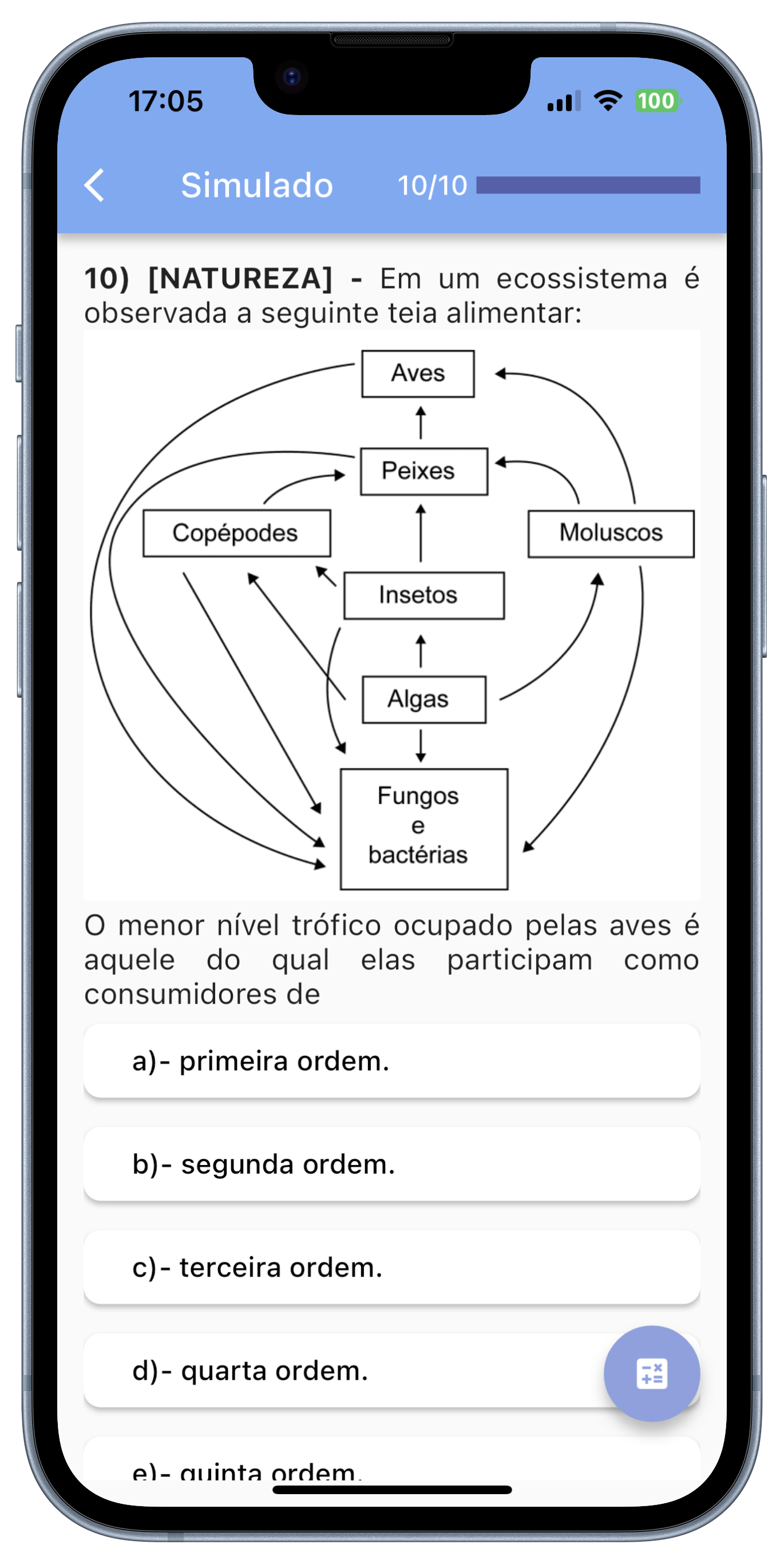 Questão do simulado no Simulado ENEM